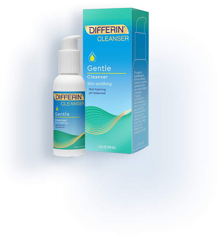 Differin Gentle Cleanser: gently removes makeup and impurities, even on sensitive skin.