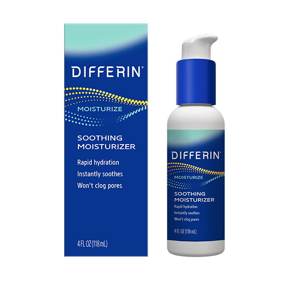 Soothing Moisturizer: pairs with Differin<sup>®</sup> Gel for hydrated, healthy skin.