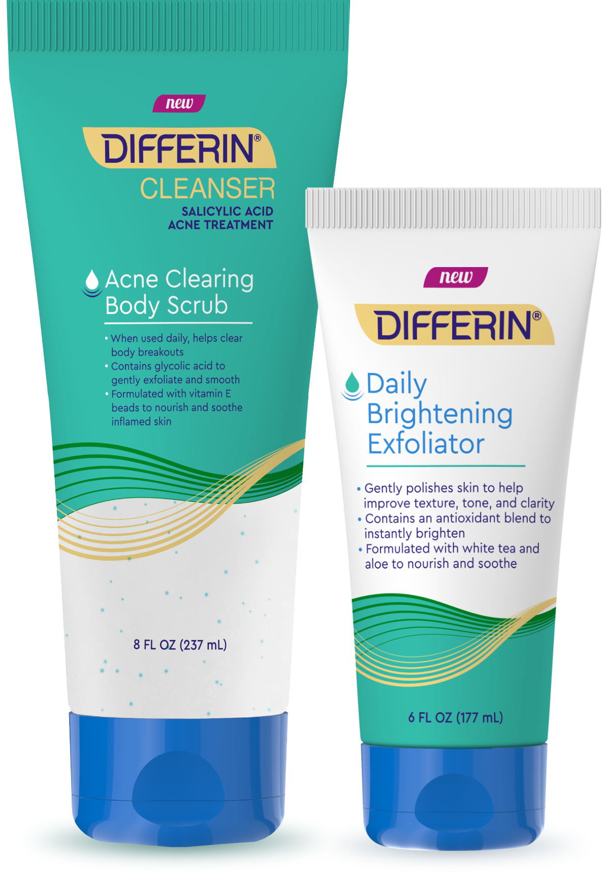 New Differin Cleanser Acne Clearing Body Scrub together with Daily Brightening Exfoliator